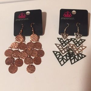 Paparazzi dangle earrings 2 pair new